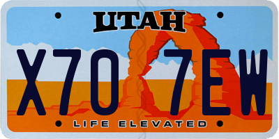 UT license plate X707EW