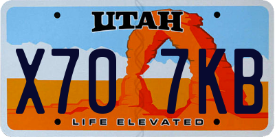 UT license plate X707KB