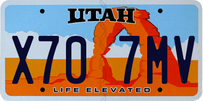 UT license plate X707MV