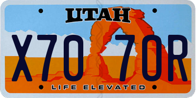 UT license plate X707OR