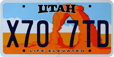 UT license plate X707TD