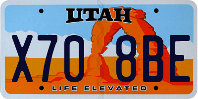 UT license plate X708BE