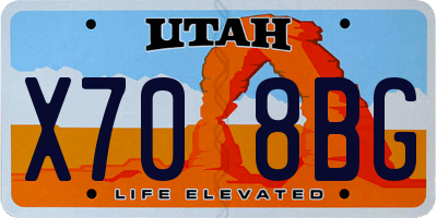 UT license plate X708BG