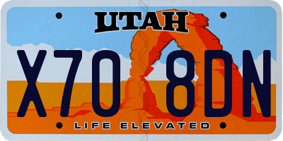 UT license plate X708DN