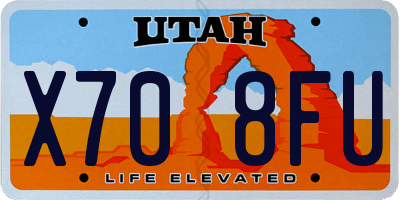 UT license plate X708FU