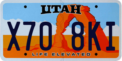 UT license plate X708KI
