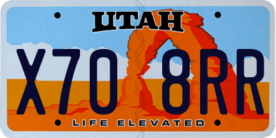 UT license plate X708RR