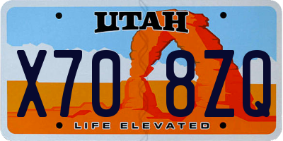 UT license plate X708ZQ
