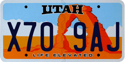 UT license plate X709AJ