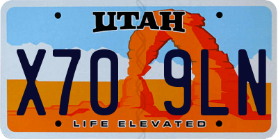 UT license plate X709LN