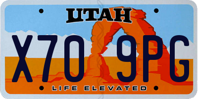 UT license plate X709PG
