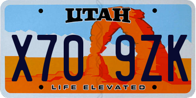 UT license plate X709ZK