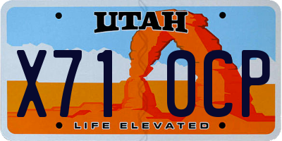 UT license plate X710CP