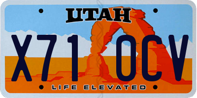 UT license plate X710CV