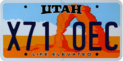 UT license plate X710EC