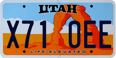 UT license plate X710EE