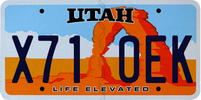 UT license plate X710EK