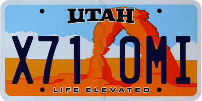 UT license plate X710MI