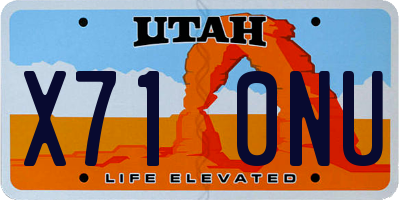 UT license plate X710NU