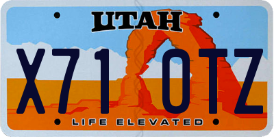 UT license plate X710TZ