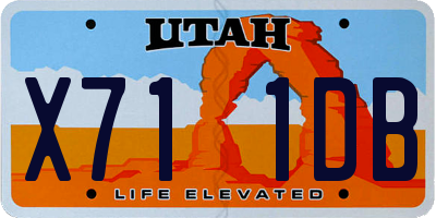 UT license plate X711DB