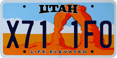 UT license plate X711FO