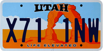 UT license plate X711NW