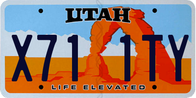 UT license plate X711TY