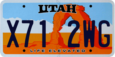 UT license plate X712WG