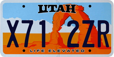 UT license plate X712ZR