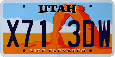 UT license plate X713DW