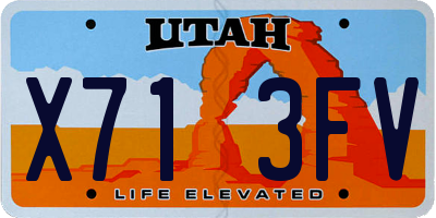 UT license plate X713FV