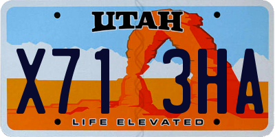 UT license plate X713HA