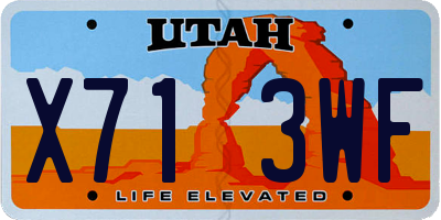 UT license plate X713WF