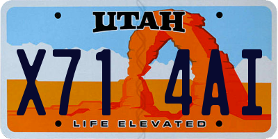 UT license plate X714AI