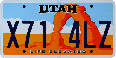 UT license plate X714LZ