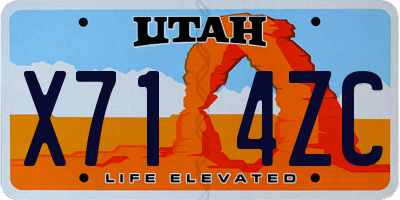 UT license plate X714ZC
