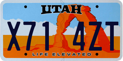UT license plate X714ZT