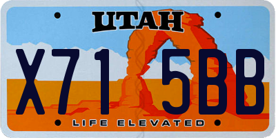 UT license plate X715BB
