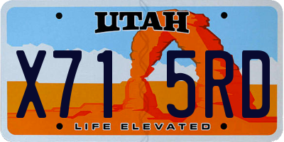 UT license plate X715RD
