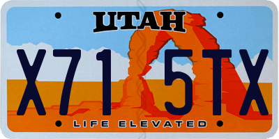 UT license plate X715TX