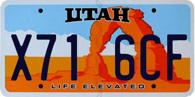 UT license plate X716CF