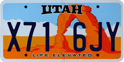 UT license plate X716JY