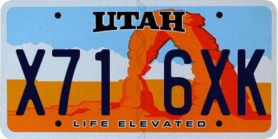 UT license plate X716XK