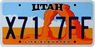 UT license plate X717FF