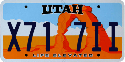 UT license plate X717II