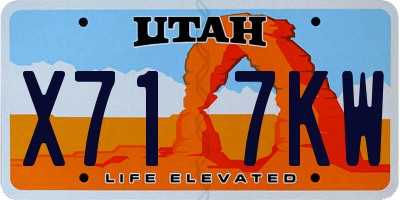 UT license plate X717KW