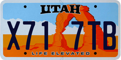 UT license plate X717TB