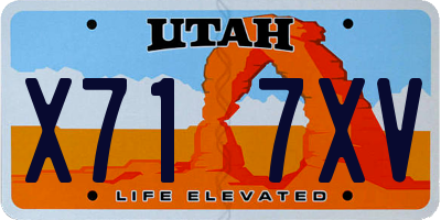 UT license plate X717XV