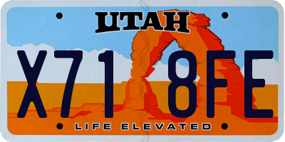 UT license plate X718FE